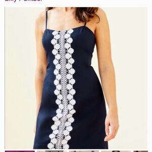 Lilly Pulitzer Shelli stretch dress navy blue size 8